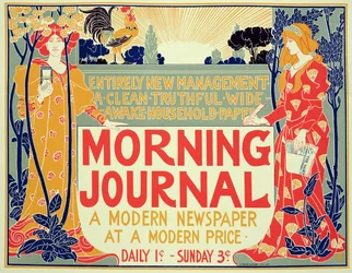 Reproduktion eines amerikanischen Werbeplakats für das „Morning Journal, A Modern Newspaper at a Modern Price“